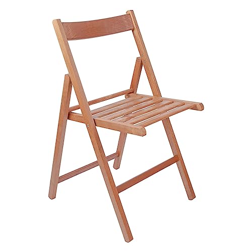 Harbour Housewares 1x Nussbaum Buchenholz Klappstuhl - Faltbar Innen Heim Büro Computertisch Küchen Esstisch Holz Sitz von Harbour Housewares