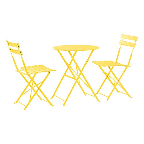 Harbour Housewares 2 Sitzer Sussex Bistro Set - Round - Gelb von Harbour Housewares