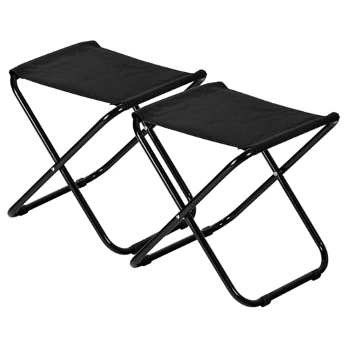Harbour Housewares 2 Stück Klassische Klapphocker - Leichtes Material Praktische faltbares Design - Schwarz von Harbour Housewares