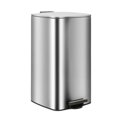 Harbour Housewares 30L Quadratischer Küchen-Treteimer aus Edelstahl - Chrom - 1x Sanftes Schließen Groß Metall Schrank Essen Abfall Recycling Mülleimer Mülltonne Müll Behälter Harbour Housewares 30L Quadratischer Küchen-Treteimer aus Edelstahl - Chrom - 1x Sanftes Schließen Groß Metall Schrank Essen Abfall Recycling Mülleimer Mülltonne Müll Behälter von Harbour Housewares