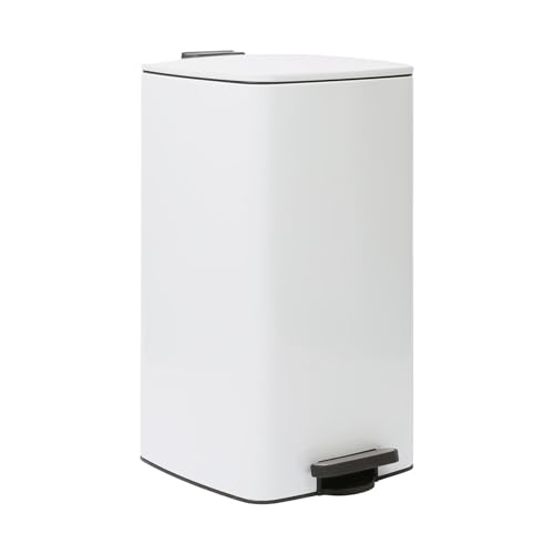 Harbour Housewares 30L Quadratischer Küchen-Treteimer aus Edelstahl - Weiß - 1x Sanftes Schließen Groß Metall Schrank Essen Abfall Recycling Mülleimer Mülltonne Müll Behälter Harbour Housewares 30L Quadratischer Küchen-Treteimer aus Edelstahl - Weiß - 1x Sanftes Schließen Groß Metall Schrank Essen Abfall Recycling Mülleimer Mülltonne Müll Behälter von Harbour Housewares