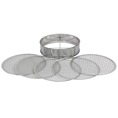 Harbour Housewares 5-Filter Gartenrätsel Sieb - 30cm - 1x Schwerlast Edelstahl Feines Netz Metall Gartenarbeit Boden Steine Kompost Sand Kies Schmutz Erde Sichter Samen Eimer von Harbour Housewares