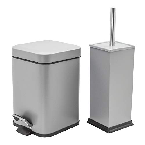Harbour Housewares Quadratte Toilettenbürste & Bin Set - Matt Grey von Harbour Housewares