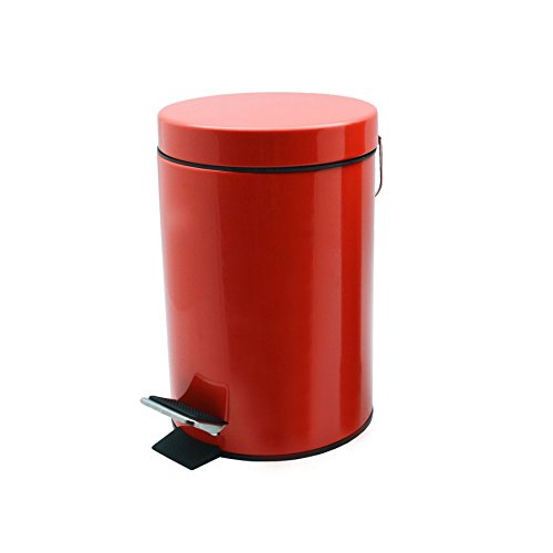 Harbour Housewares Runde Badezimmerpedalbehälter - 3L - Rot von Harbour Housewares