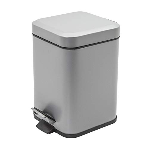 Harbour Housewares Quadratische Badezimmerpedalbehälter - 3L - Matt Grey von Harbour Housewares