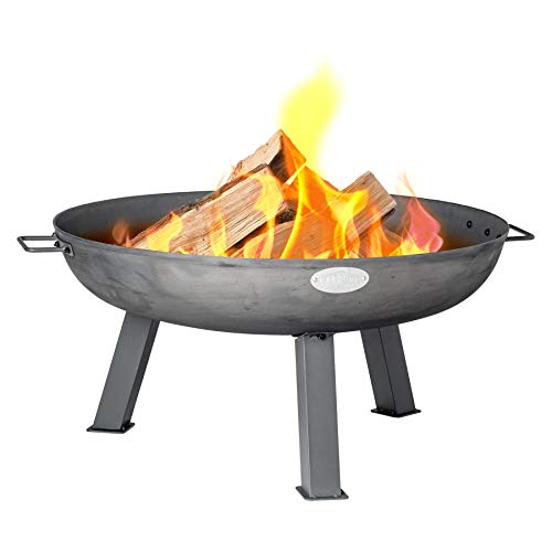 Harbour Housewares 75 cm große Feuerstelle aus Gusseisen - Outdoor-Gartenfeuerschale Frazier Garten-Terrassenheizofen für Holzscheite, Holzkohleverbrennung, Grill, Camping-Feuerstelle von Harbour Housewares