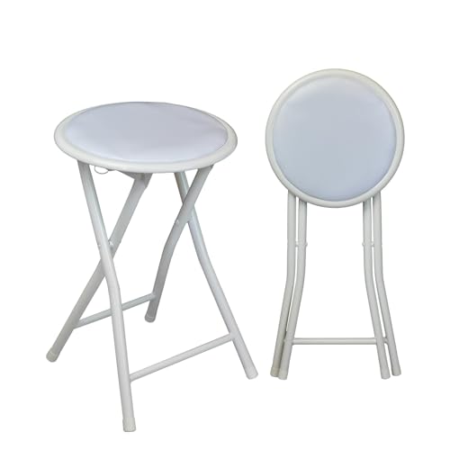 Harbour Housewares Gepolsterte Klapphocker - Weiß - Pack Von 2 von Harbour Housewares