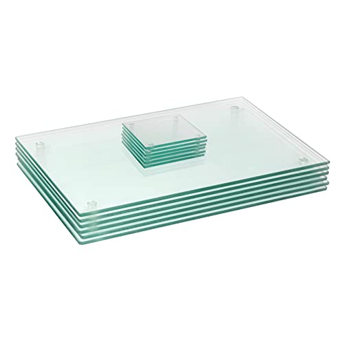 Harbour Housewares Glas -Tischematen & Untersetzer Set - 40cm X 30cm - Klar - 12pc von Harbour Housewares