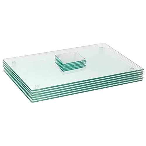 Harbour Housewares Glas -Tischematen & Untersetzer Set - 50cm X 40cm - Klar - 12pc von Harbour Housewares