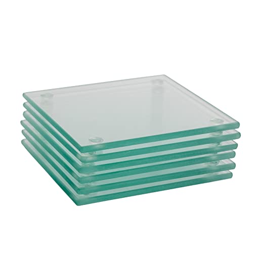 Harbour Housewares Quadratglas Untersetzer - 10cm - Klar - Pack Von 6 von Harbour Housewares