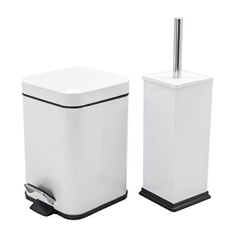 Harbour Housewares Quadrattoilettenbürste & Bin Set - Weiß von Harbour Housewares