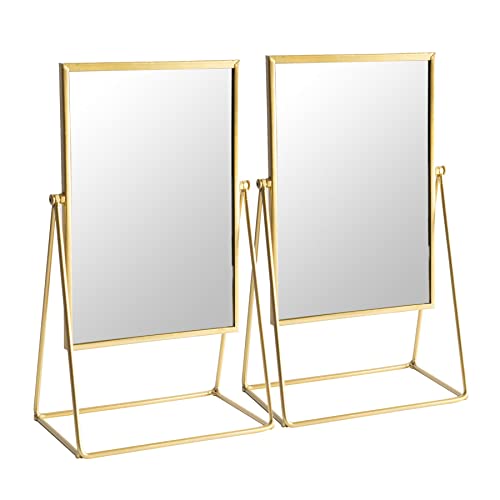 Harbour Housewares Rechteck Makeupspiegel - 22 X 39cm - Gold - Pack Von 2 von Harbour Housewares