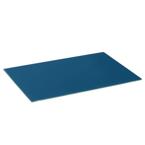 Harbour Housewares Rechteckiges Schneidebrett aus Glas - 50cm x 40cm - Blau - 1x Temperiert Hitzebeständig Heim Küche Arbeitsplattenschoner Kochfeld Kocher Herdplatte Oberflächenschutz Abdeckung von Harbour Housewares