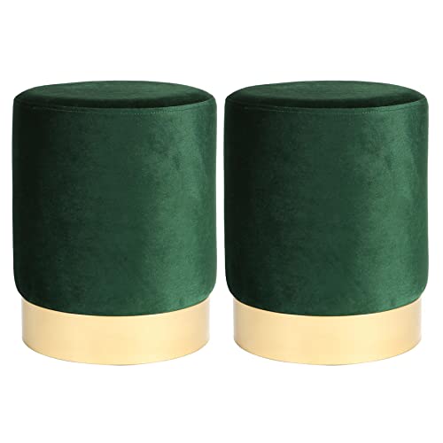 Harbour Housewares Runde Samtpouffes - 29 X 36cm - Grün von Harbour Housewares