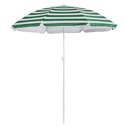 Harbour Housewares Strandsonnenschirm aus Metall - 1,8 M - Grüner Streifen von Harbour Housewares