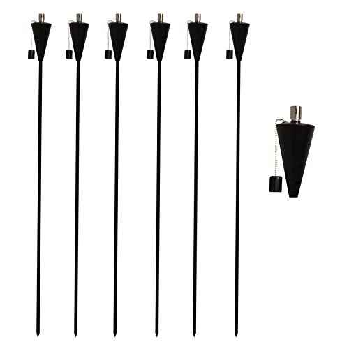 Harbour Housewares Torcia da Giardino Con Design Triangolare - Lanterna a Cherosene - Nero - 146 cm - 6 Pezzi von Harbour Housewares