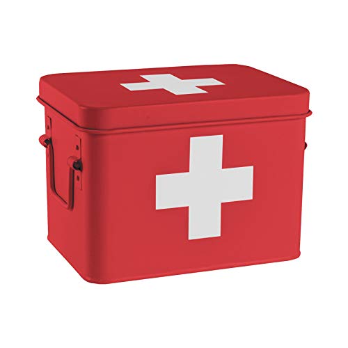 Harbour Housewares Vintage Metal Erste Aid Box - 23cm - Rot von Harbour Housewares