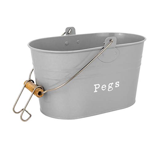 Harbour Housewares Vintage Metall -Kleidung Peg Eimer - Grau von Harbour Housewares