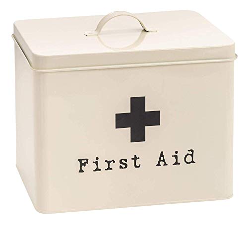 Harbour Housewares Vintage Metal Erste Aid Box - 29cm - Creme von Harbour Housewares