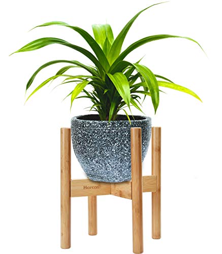 Harcas Bambus-Pflanzenständer Verstellbar für Töpfe von 22-32cm. Zur Indoor- und Outdoor-Nutzung. Inneneinrichtung im Mid Century Stil (Pflanze und Blumentopf Nicht inbegriffen) von Harcas