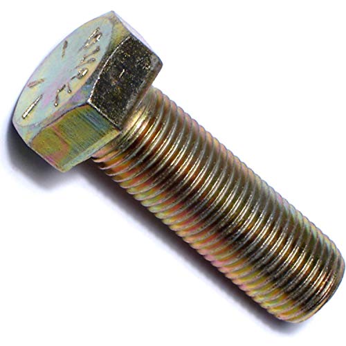 Hard-to-Find Fastener 014973253790 Kleine Sechskantschrauben, Güteklasse 8, 1/2-20 x 1-1/2, 4 Stück, Gelb von Hard-to-Find Fastener