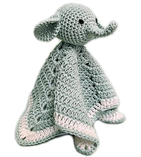 Hardicraft Häkelpaket Häkelset zum selber machen mit Anleitung und Material Schnullertuch Elefant in Grau, Durchmesser ca. 28 cm von Hardicraft
