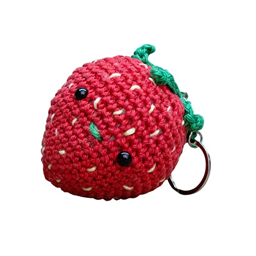 Hardicraft Häkelpaket Häkelset zum selber Machen mit Anleitung und Material für Taschenanhänger Erdbeere, ca. 7cm von Hardicraft