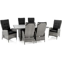 19 tlg. Outdoor Esszimmer-Set "Shadow" aus Aluminium inkl. Polsterauflagen von Hardin 1fachgut