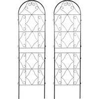 2-tlg. Rankgitter für Kletterpflanzen, ca. 190 x 55 cm - Schwarz von Hardin 1fachgut