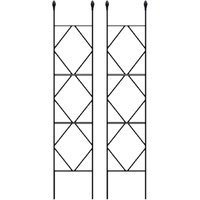 2-tlg. Rankgitter für Kletterpflanzen, ca. 30 x 140 cm - Schwarz von Hardin 1fachgut
