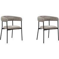 2er Set Esstischstühle mit Teddy-Stoff , ca. 57 x 58,5 x 74,5 cm - Hellgrau von Hardin 1fachgut
