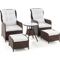 11tlg. Lounge-Sessel mit Hocker und Tisch inkl. Polsterauflagen - Braun 11tlg. Lounge-Sessel mit Hocker und Tisch inkl. Polsterauflagen - Braun von Hardin 1fachgut