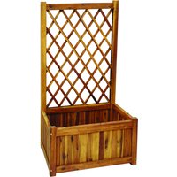 Pflanzkasten Pflanztopf Blumentopf mit Rankhilfe 100 x 60 x 28 cm FSC braun von Hardin 1fachgut