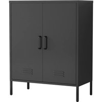 Metall-Aufbewahrungsschrank Sideboard mit zwei Türen, ca. 101,5 x 80 x 40 cm - Schwarz von Hardin 1fachgut