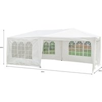 Partyzelt Pavillon mit 5 Seitenwänden, ca. 300 x 600 x 250 cm – Weiß von Hardin 1fachgut