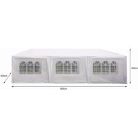 Partyzelt Pavillon Faltbar Pop-Up mit 8 Seitenwänden, ca. 300 x 900 x 250 cm – Weiß von Hardin 1fachgut