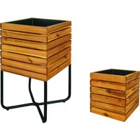Pflanzkasten,Pflanztopf, Blumentopf,Blumenkasten, Blumenkübel FSC braun 2er von Hardin 1fachgut