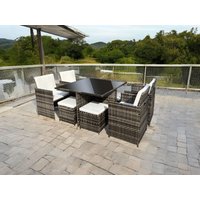 Polyrattan-Sitzgruppe CUBO 21 tlg. mit klappbare Rückenlehnen - platzsparendes Würfelsystem von Hardin 1fachgut