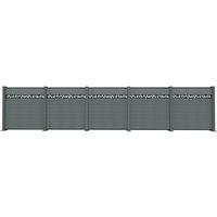 WPC-Sichtschutzzaun Valla - mit Aluminium-Design 5x Element + 6x Pfosten - Dunkelgrau von Hardin 1fachgut