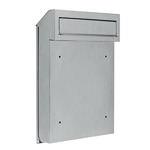 Zaunbriefkasten Torbriefkasten Durchwurf Mauerdurchwurf Briefkasten C4 Entnahme Hinten Doppelstabmattenzaun (100% Edelstahl V2A) von HardwareStore