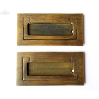 2 X Antiker/Moderner Einsatz Unterputz Trunk Schubladenkommode Pull Griffe 3-3 8 "X 1-11 16" .unlackiert. #p21 von HardwareEtcAntiques