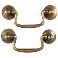 2 X Antiker Stil Messing Schwanenhals Bail Pull Schubladenschrank Griffe 2-3/4 "Cntr.unlackiert. # H43 von HardwareEtcAntiques
