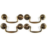 4 X Ant.style Messing Schwanenhals Bail Pull Schubladenschrank Griffe 2-3/"Cntr #h43 von HardwareEtcAntiques