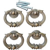 4 X Verzierter Ring Aus Massivem Messing Mit Detailliertem Tropfenring Und Rückplatte Im Antiken Vintage-stil 3, 5 cm, Hervorragende Qualität # H10 von HardwareEtcAntiques