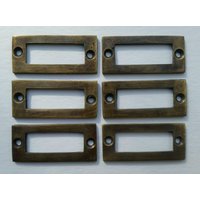 6 Antike Vintage Messing Aktenordner Kartenhalter 2 3/16 "x 2" #f3 von HardwareEtcAntiques