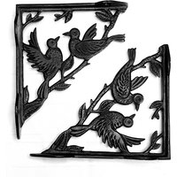 Antike Schwarze Regalhalterung Aus Gusseisen Vogel-Design, 23 cm X 18 von HardwareOnline