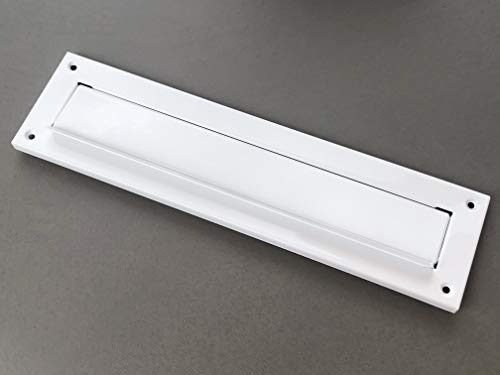 Einwurfklappe Briefeinwurf Briefklappe Weiß Gloss 310x80 Einwurf Frontplatte RAL 9016 Postschlitz von HardwareStore