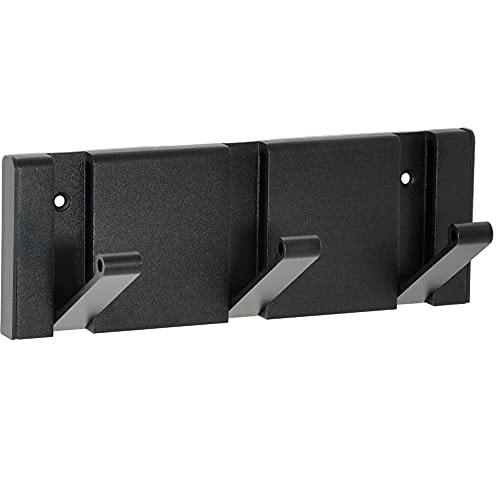 Garderobenhaken Kleiderhaken - Moderne Garderobenleiste mit 3 oder 4 Beweglichen Haken Hakenleiste Schwarz Matt Neu (3 Beweglichen Haken) von HardwareStore
