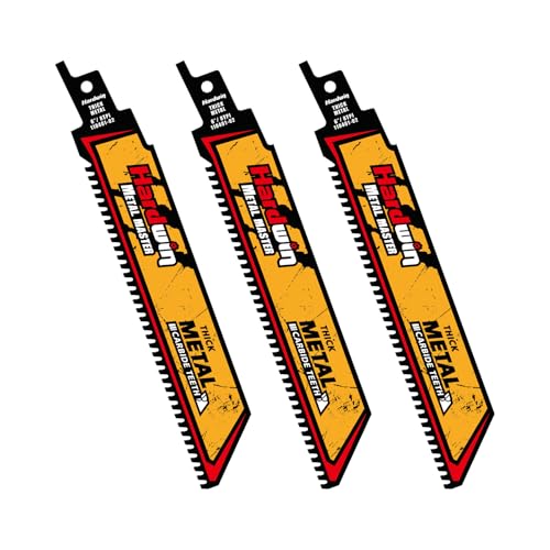Hardwin Hartmetall-Säbelsägeblatt Endurance für dickes Metall, Gusseisen, legierter Stahl, 15,2 cm, 8 TPI, 3 Stück von HARDWIN