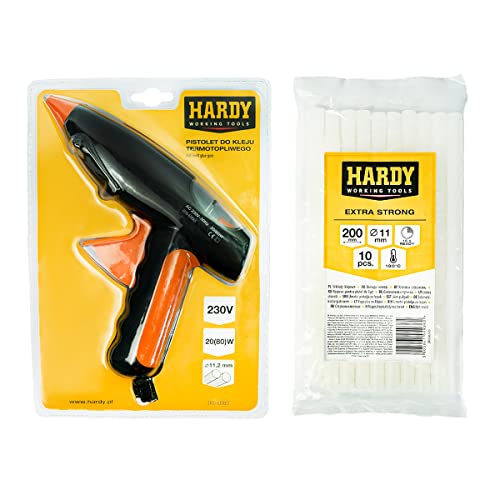 HARDY Heißklebepistole 65W mit Klebevorrat 10 Stück DIY DIY für Karton Holz Papier FloristikDauerhaft von Hardy